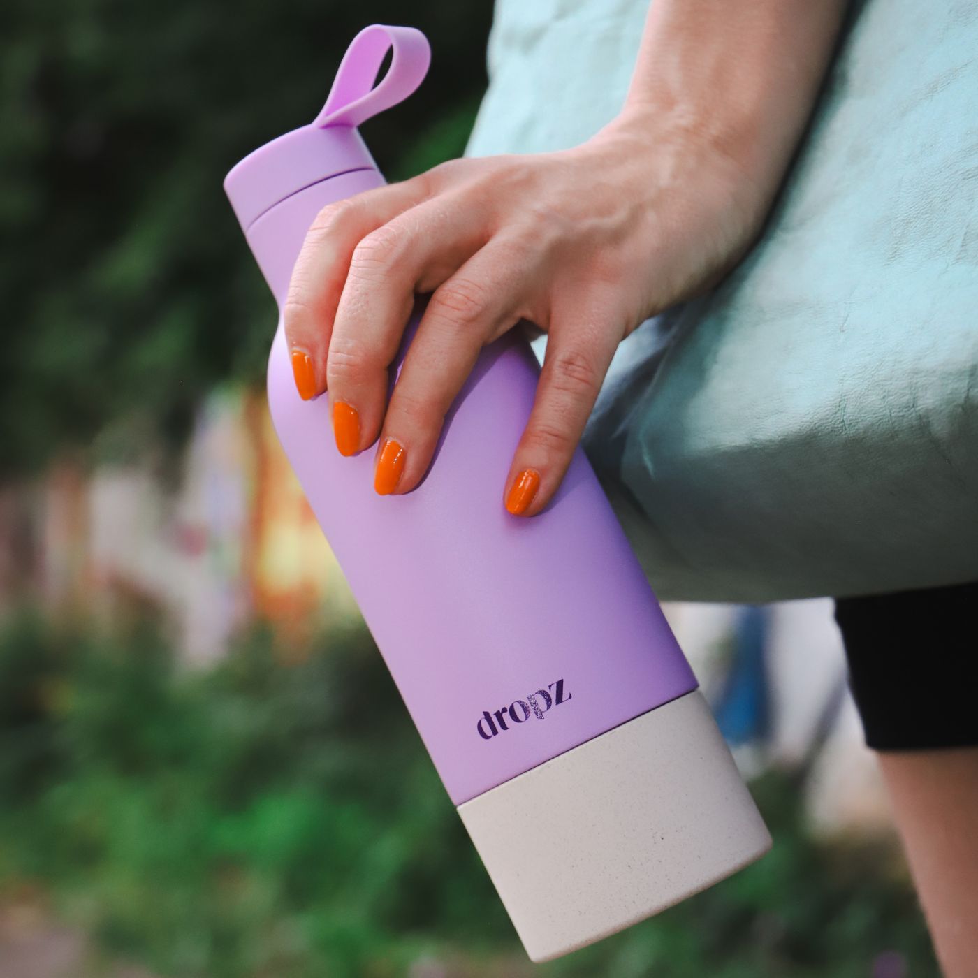 dropz Flasche lavendel - 0.5 L mit Aufbewahrungsfach