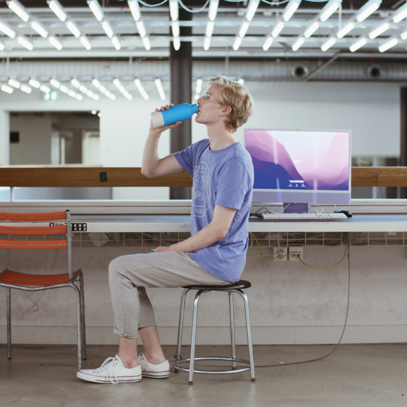 dropz Flasche ozeanblaue Edition - 0.5 L mit Aufbewahrungsfach