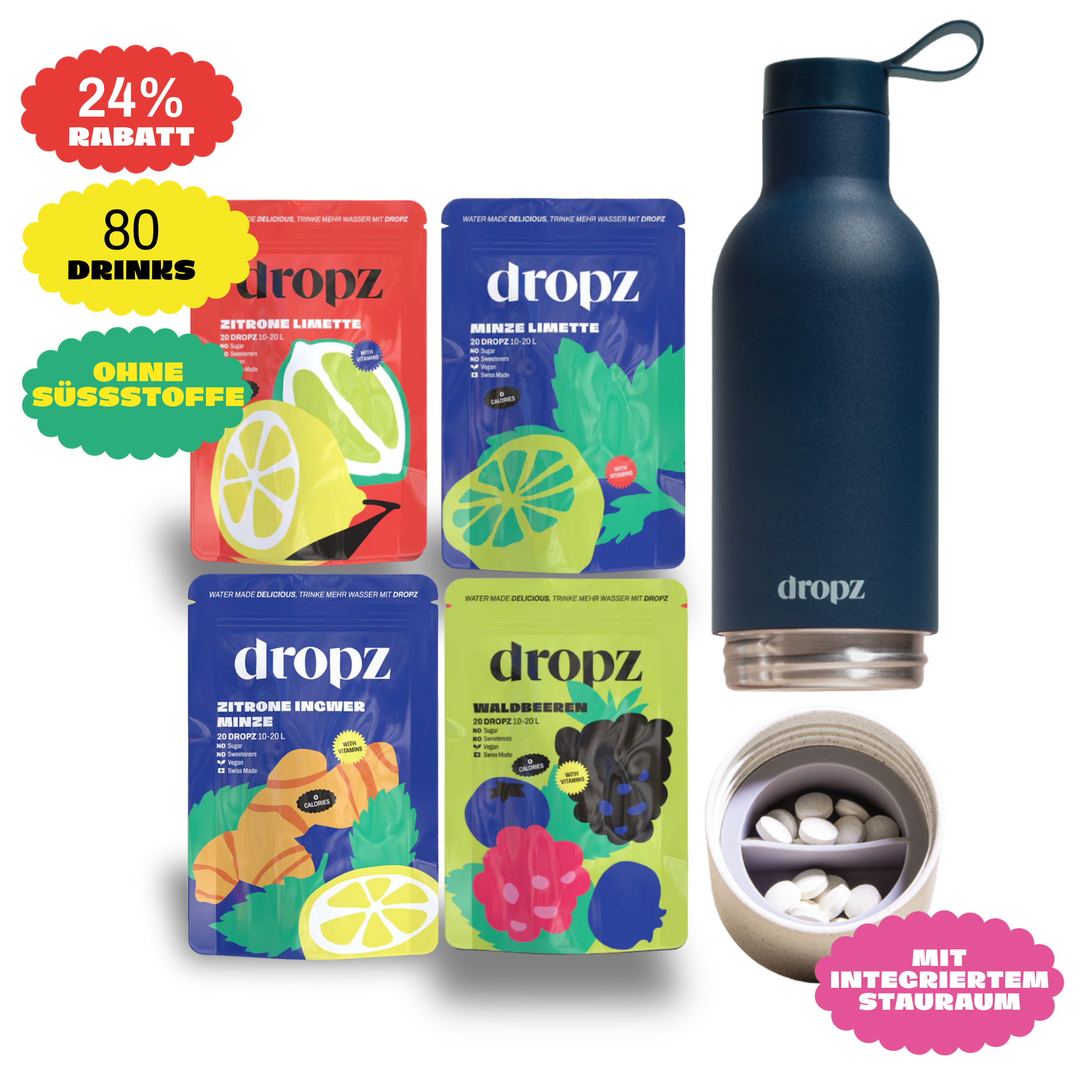 Starter-Sets - dropz + Flasche nach Wahl