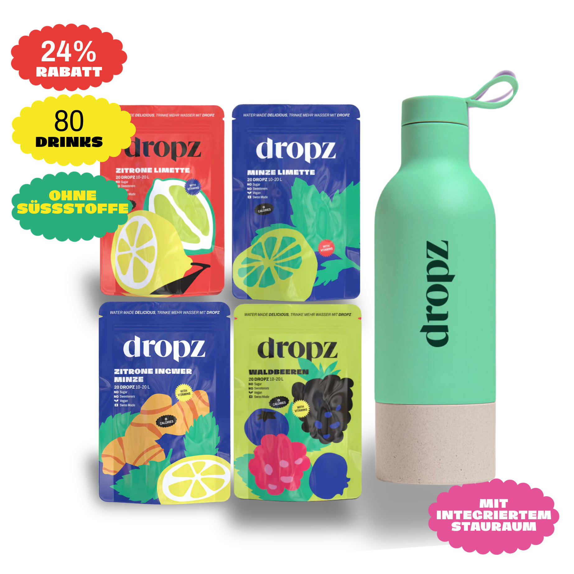 Starter-Sets - dropz + Flasche nach Wahl