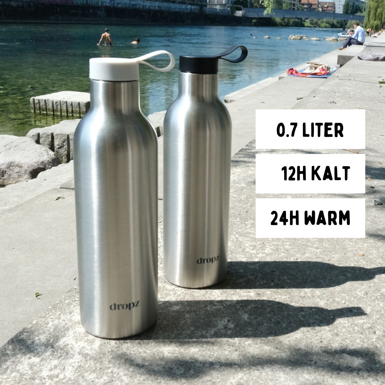 dropz Flasche silber - 0.7 L